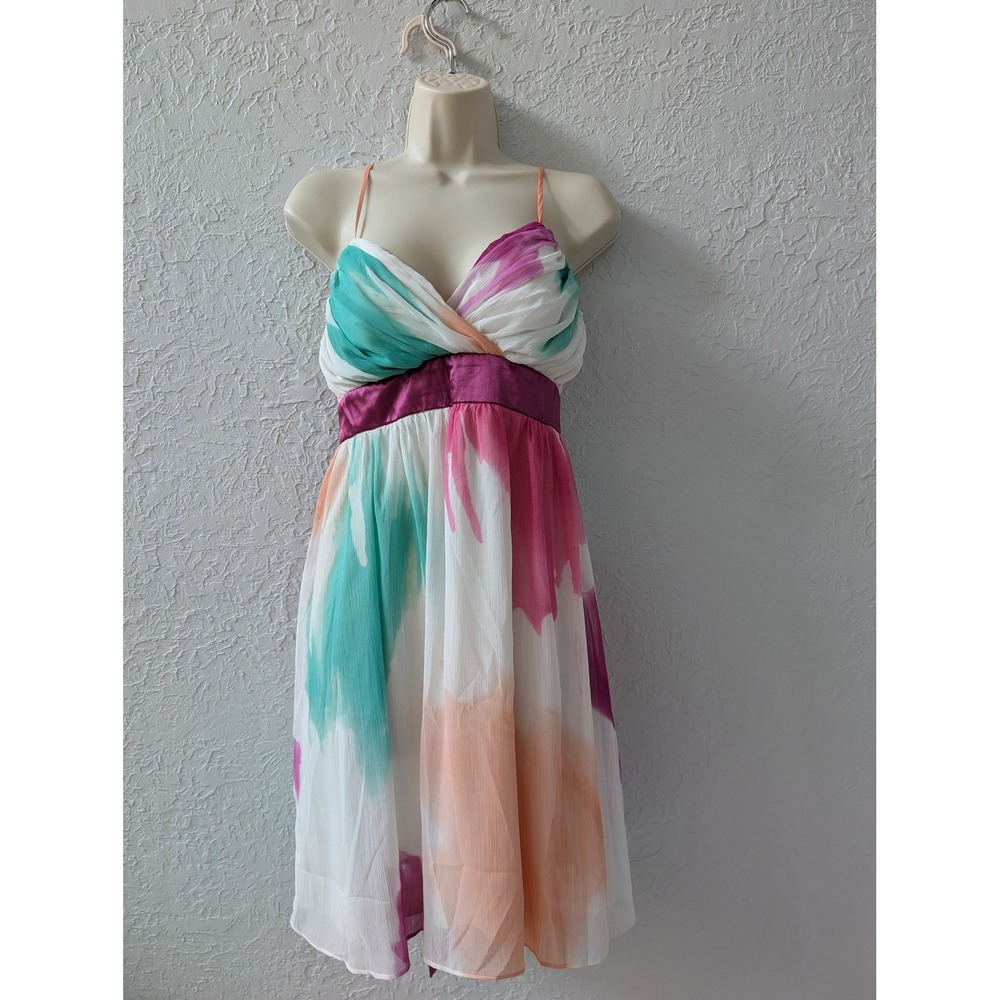 Alyn Paige Splash of Colors White Dress Women 7/8